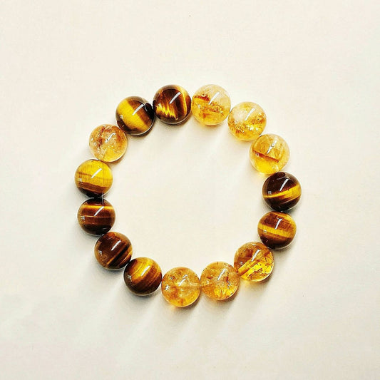 The Natural Yellow Citrine & Yellow Tiger’s Eye Bracelet