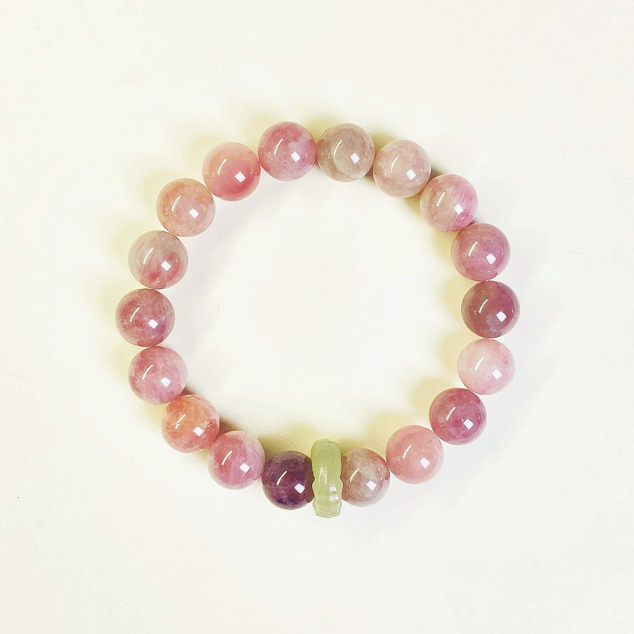 The Natural Rose Quartz & Hetian Jade Pi Xiu Bracelet