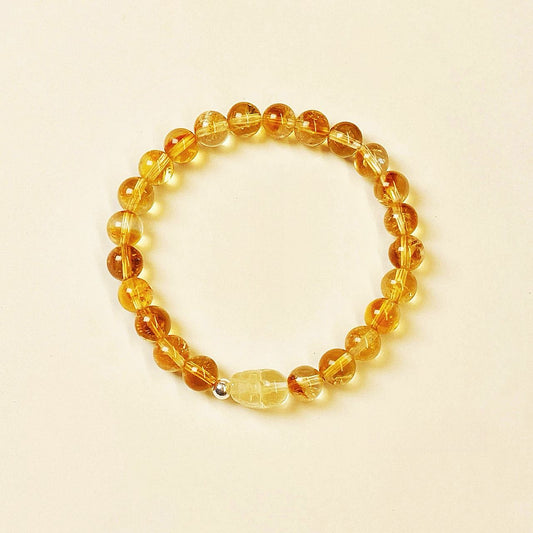 Citrine Pi Xiu & 925 Silver Bead with Citrine Bracelet