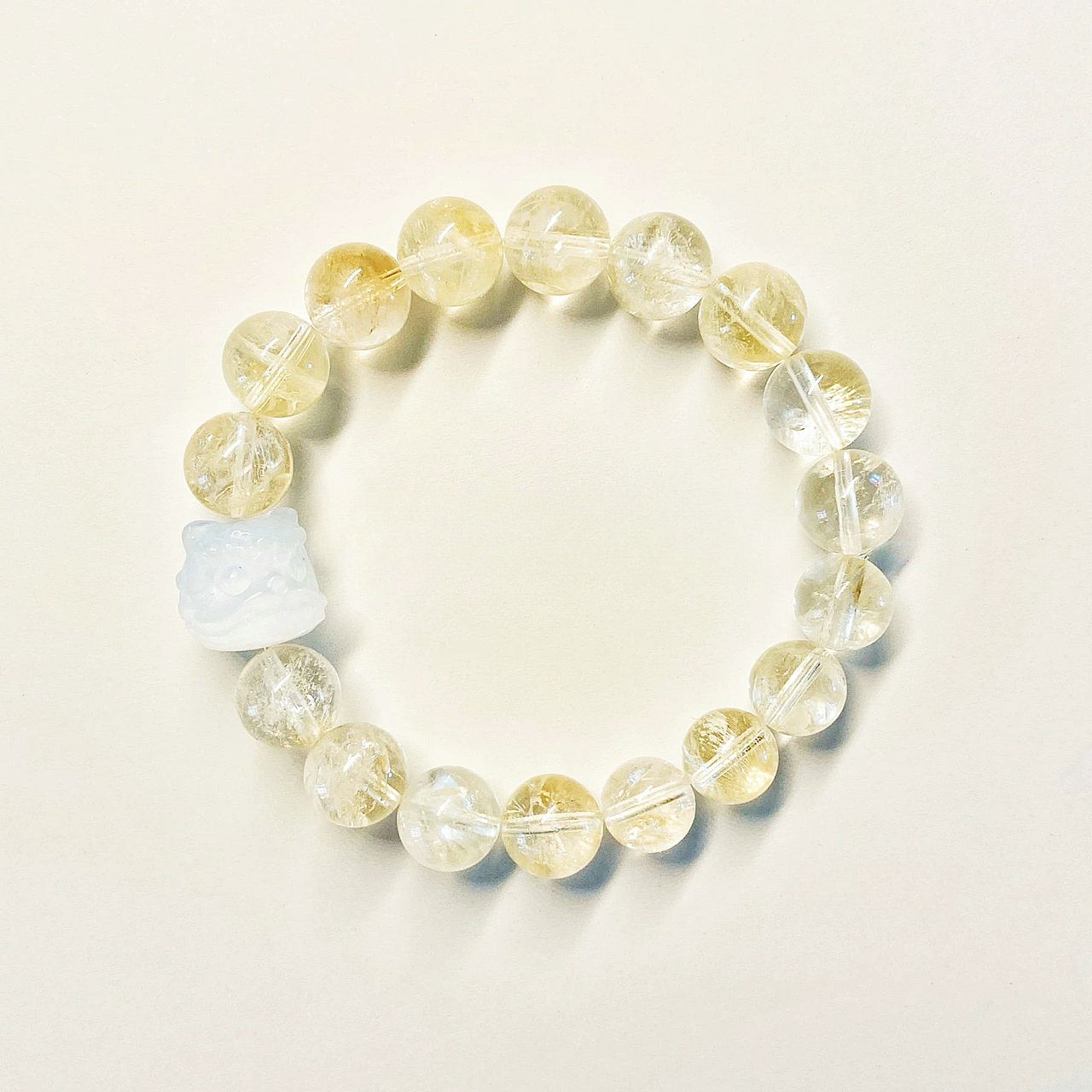 The Natural Yellow Aventurine & White Lion Crystal Bracelet